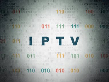 Web tasarım konsepti: IPTV dijital veri kağıt arka plan üzerinde