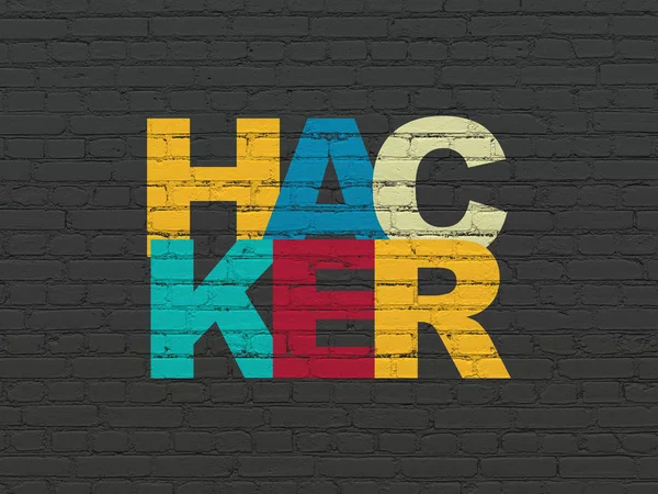 Security concept: Hacker on wall background — Stock Photo, Image