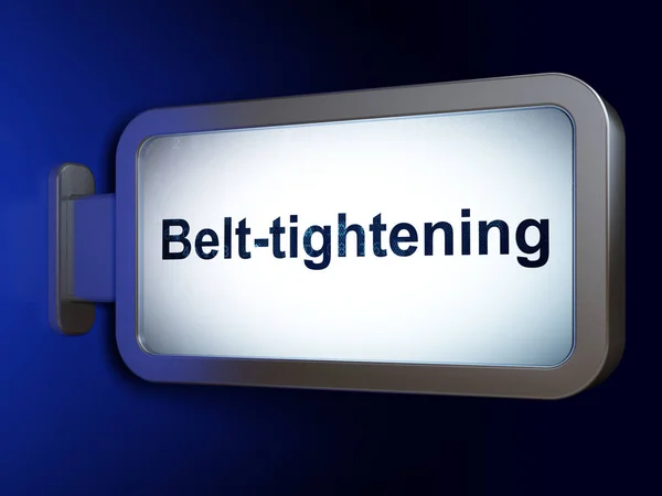 Finance concept: Belt-tightening on billboard background — Stock Photo, Image