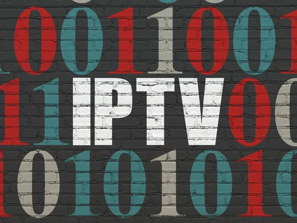 Web デザイン コンセプト: 壁の背景に Iptv — ストック写真