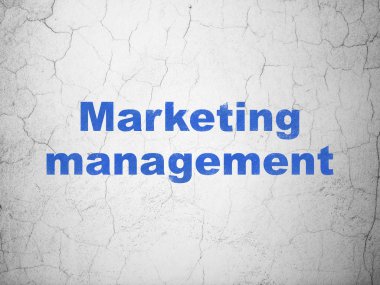 Reklam kavramı: duvar arka plan üzerinde pazarlama yönetimi