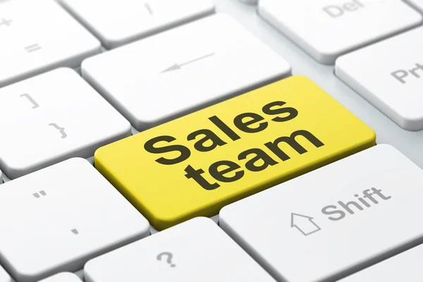 Koncepcja marketingu: Sales Team na tle klawiatury komputera — Zdjęcie stockowe