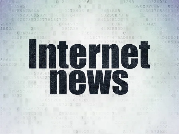 News concept: Internet News on Digital Data Paper background — Stok Foto