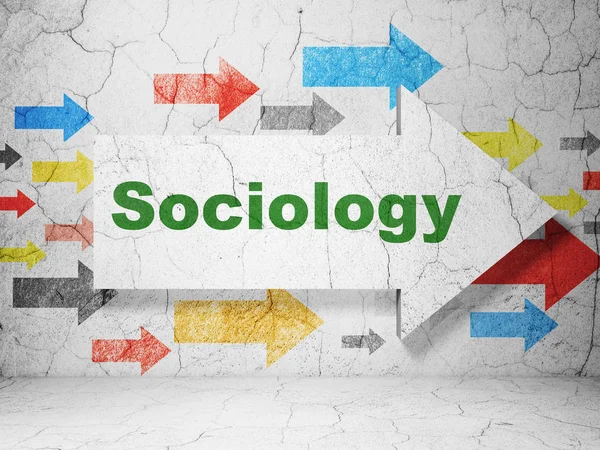 Education concept: arrow with Sociology on grunge wall background — Stock Photo, Image