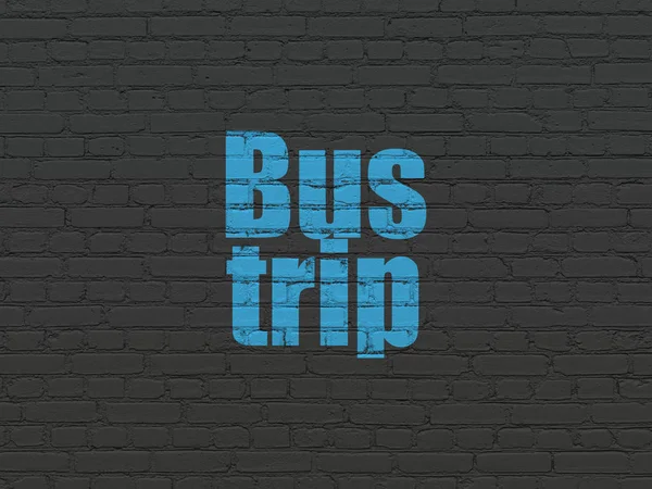 度假的概念： 在背景墙上的公车之旅 — 图库照片