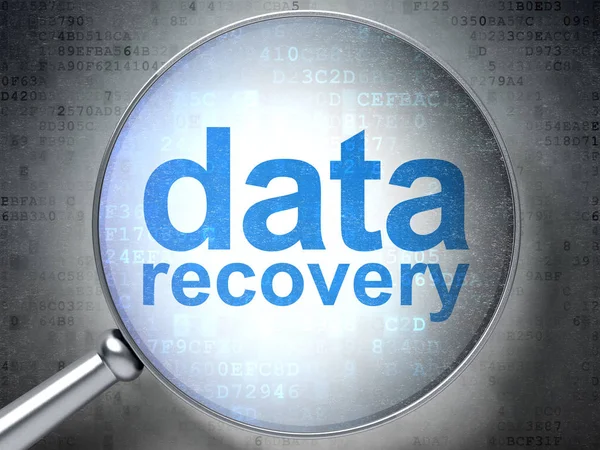 Informatie concept: Data Recovery met optisch glas — Stockfoto