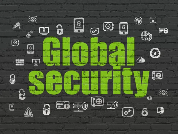 Security concept: Global Security on wall background