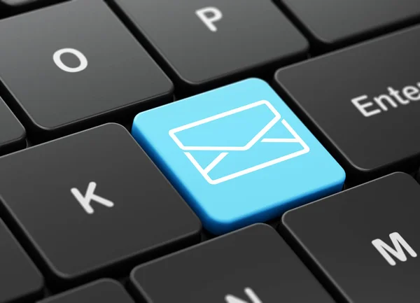 Concept d'entreprise : Email sur fond de clavier d'ordinateur — Photo