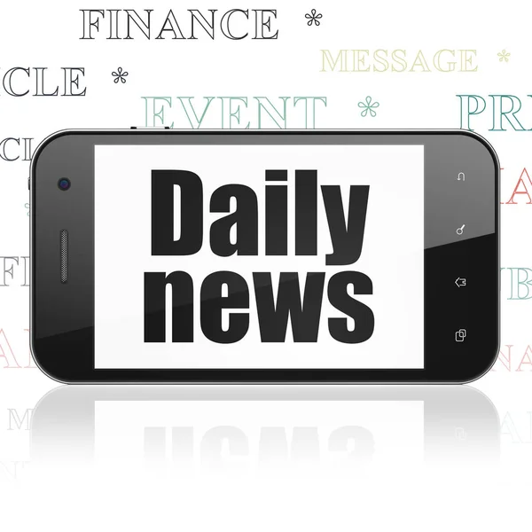 Concetto di novità: Smartphone con Daily News in mostra — Foto Stock