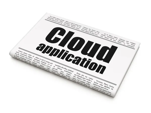 Návrh technologie cloud: novinový titulek aplikace Cloud — Stock fotografie
