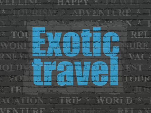 Tourism concept: Exotic Travel on wall background — Stock Photo, Image