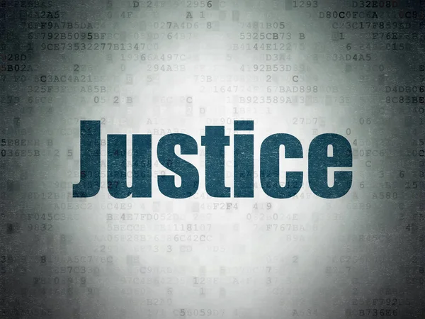 Hukuk kavramı: Adalet dijital veri kağıt arka plan üzerinde — Stok fotoğraf