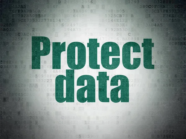 隐私权的概念︰ 数字数据纸张背景上保护数据 — 图库照片