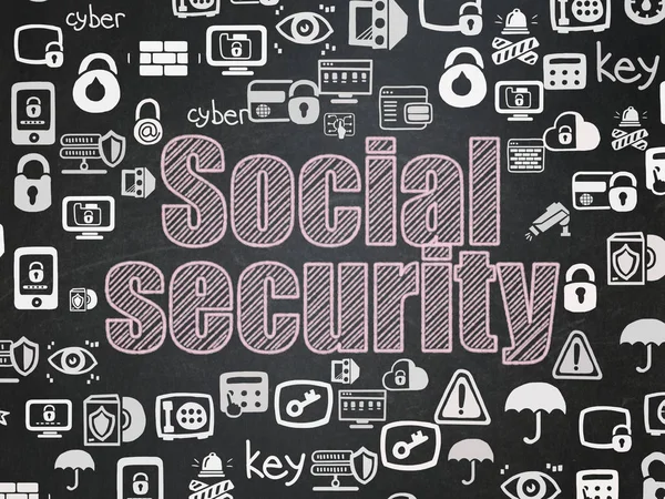Koncepce ochrany: sociální zabezpečení na pozadí školní rada — Stock fotografie