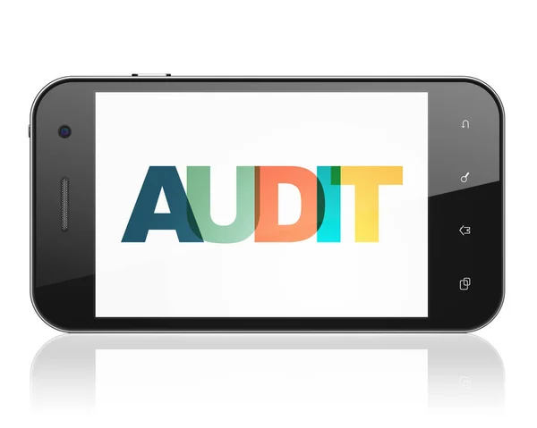 Concept d'entreprise : Smartphone avec Audit à l'écran — Photo
