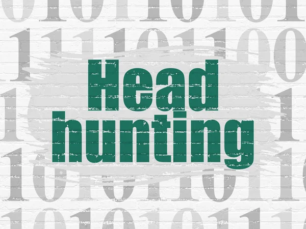 Geschäftskonzept: Head Hunting auf Wand Hintergrund — Stockfoto