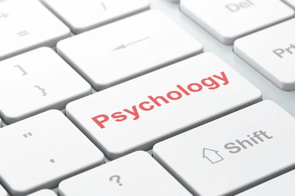 Koncepcja Medycyna: psychologia na tle klawiatury komputera — Zdjęcie stockowe