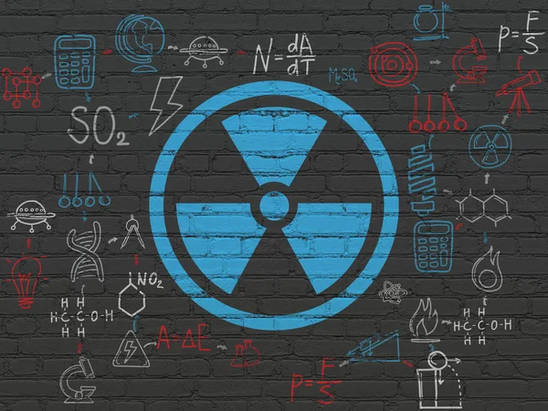 Science concept: Radiation on wall background — Stock Photo, Image