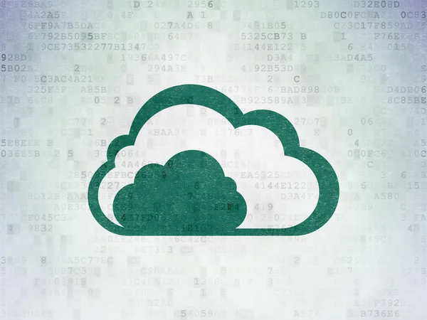 Návrh technologie cloud: Cloud na digitální Data papírové pozadí — Stock fotografie