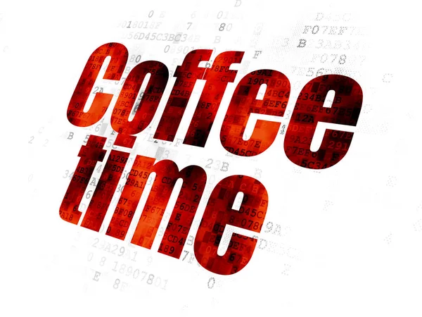 Time concept: Coffee Time on Digital background — Stock Photo, Image