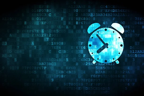 Time concept: Alarm Clock on digital background — Stock Photo, Image