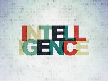 Eğitim kavramı: istihbarat dijital veri kağıt arka plan üzerinde