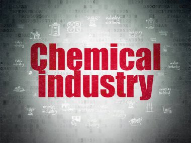 Endüstri kavramı: dijital veri kağıt arka plan üzerinde kimya sanayî