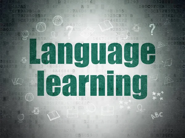 Education concept: Language Learning on Digital Data Paper background — Stock Photo, Image