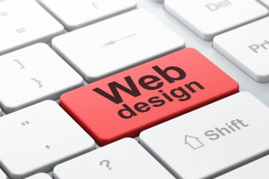 Web geliştirme kavramı: web tasarım bilgisayar klavye zemin üzerine