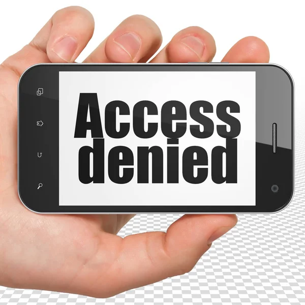 Privacy concept: Hand Holding Smartphone with Access Denied on display — Stock Photo, Image