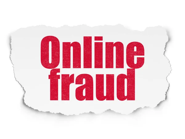 Conceito de privacidade: Fraude online no fundo do papel rasgado — Fotografia de Stock