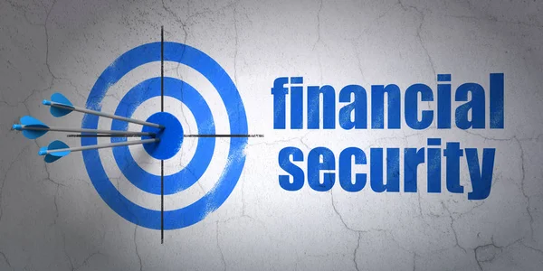 Safety concept: target and Financial Security on wall background — Stock Photo, Image