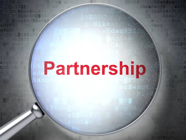 İş kavramı: optik cam ile ortaklık