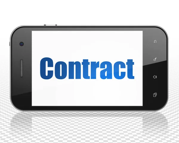 Finance concept: Smartphone with Contract on display — Stock Photo, Image