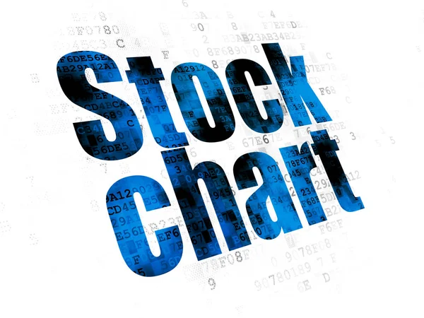 Conceito de financiamento: Gráfico de stocks sobre fundo digital — Fotografia de Stock