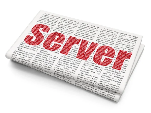 Web design concept: Server on Newspaper background
