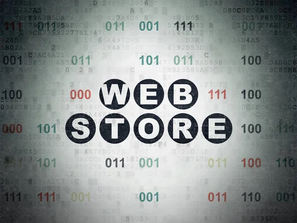 Conceito de Web design: Web Store on Digital Data Paper background — Fotografia de Stock