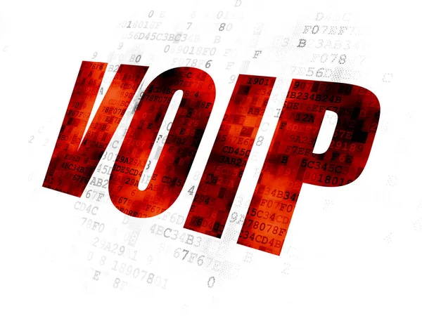 Концепция веб-разработки: VOIP на цифровом фоне — стоковое фото