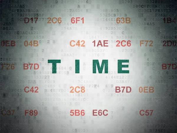 Pojem o čase: čas na digitální Data papírové pozadí — Stock fotografie