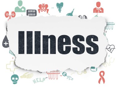 Tıp kavramı: hastalık yırtılmış Kağıt arka plan üzerinde