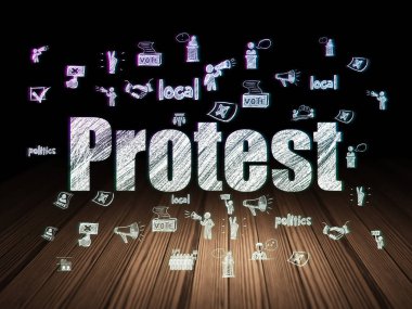Politika kavramı: grunge karanlık odada protesto