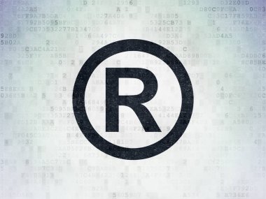 Hukuk kavramı: dijital veri kağıt arka plan üzerinde kayıtlı