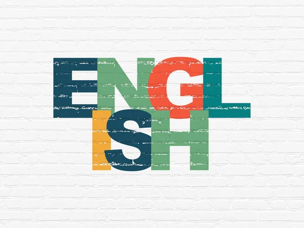 Concepto educativo: Inglés en el fondo de la pared —  Fotos de Stock