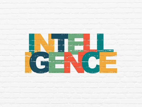Lära sig begrepp: intelligens på väggen bakgrund — Stockfoto