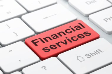 Para kavramı: finansal hizmetleri bilgisayarda klavye arka plan