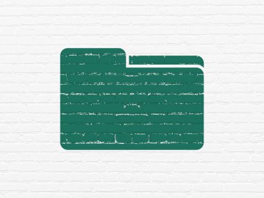 iş kavramı: duvar arka plan üzerinde klasör