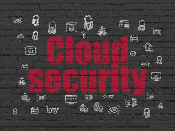 Concepto de privacidad: Cloud Security en el fondo de pared — Foto de Stock