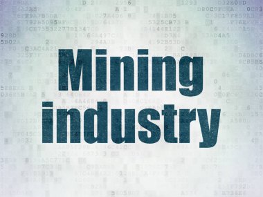 Endüstri kavramı: dijital veri kağıt arka plan üzerinde madencilik sektörü