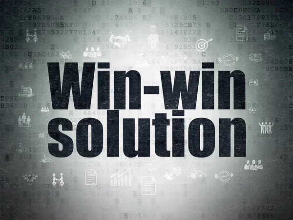 금융 개념 : Win-win Solution on Digital Data Paper background — 스톡 사진