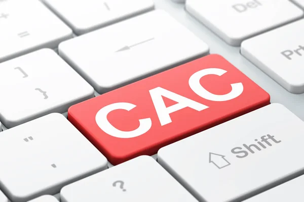 Börsenindexkonzept: Cac auf Computertastatur Hintergrund — Stockfoto